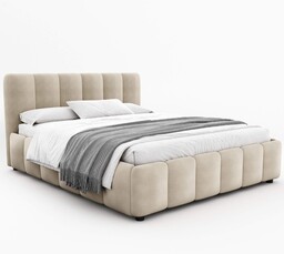 Łóżko tapicerowane z pojemnikiem 4578G 180x200 Welur Beż