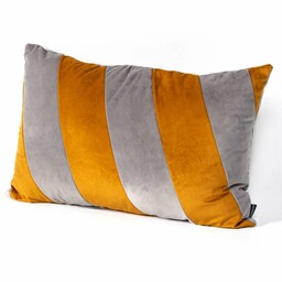 Poduszka Patchwork prostokątna grey orange, 59 x 39