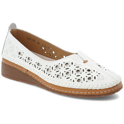 S.Barski Białe Półbuty Wygodne Wsuwane Obuwie Damskie