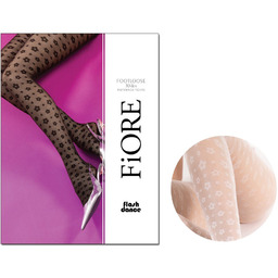 Rajstopy Damskie W Kwiatki Na Siateczce White 4