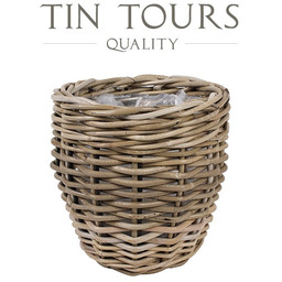 OKRĄGŁY KOSZ Z RATTANU Z FOLIĄ 28x28x25 cm