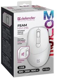 DEFENDER MYSZ FEAM MM-296 RF SILENT BIAŁA