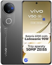 VIVO Smartfon V50 5G 12/512GB 6.77" 120Hz Czarny