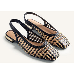 Plecione baleriny ze skóry - GIOSEPPO 79105 CZARNE