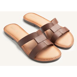 Skórzane klapki damskie - GIOSEPPO 79289 BRĄZOWE