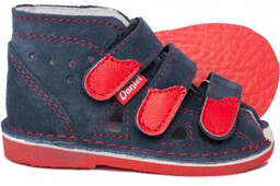 Daniel kapcie sandałki profilaktyczne dla dzieci granat/ czerwony