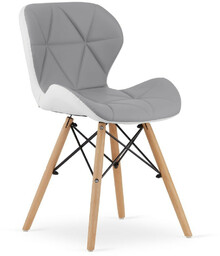 Krzesło LAGO ekoskóra - szaro-białe x 1