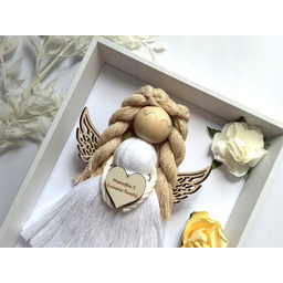 dla Nauczyciela Anioł Stróż, makrama obrazek 3d Ładnie