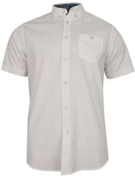 Biała Koszula Męska Bawełniana -PAKO JEANS- Casualowa, Krótki