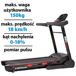 HERTZ FITNESS Bieżnia elektryczna Cerrus 1850W 18km/h