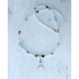 Pakamera Naszyjnik z topazów z turmalinami i akwamarynem