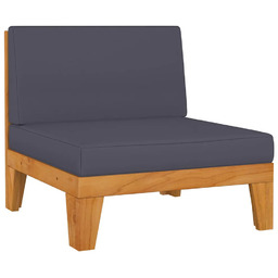 Edinos Drewniany fotel ogrodowy z szarymi poduszkami S7-E40