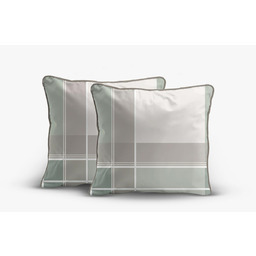 Detexpol Poszewki z perkalu 40x40 zielono-beżowe w kratę