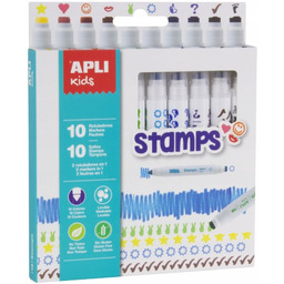 FLAMASTRY ZE STEMPELKAMI PIECZĄTKAMI APLI KIDS