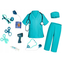 Strój Przebranie Fartuch Lekarza Lekarki Chirurga Doktor Doktora+