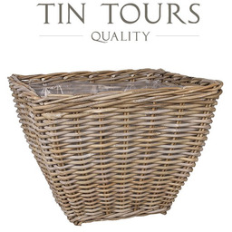 KWADRATOWY KOSZ Z RATTANU Z FOLIĄ 47x47x35 cm