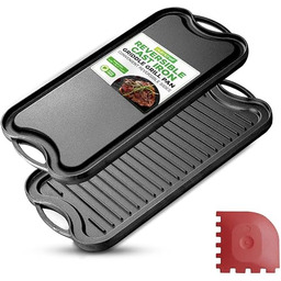 NutriChef Dwustronna Żeliwna Płyta Grillowa Żeliwna Patelnia Grillowa