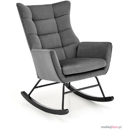 Fotel wypoczynkowy BAZALTO Halmar Popielaty - Czarny