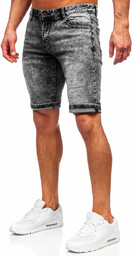 Czarne krótkie spodenki jeansowe męskie Denley TF188