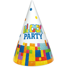 Czapeczki urodzinowe Klocki - 6 szt.
