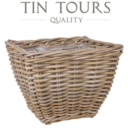 KWADRATOWY KOSZ Z RATTANU Z FOLIĄ 30x30x24 cm