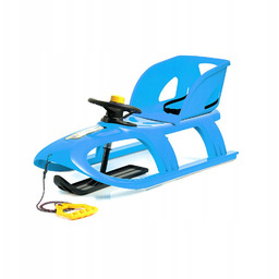 Sanki z oparciem, kierownica, płoza, klakson, pas bezpieczeństwa