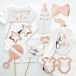 Ginger Ray 10 sztuk różowe złoto foliowane baby
