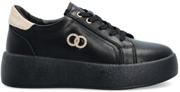 Skórzane sneakersy damskie - FILIPPO DP6721/25 CZARNE