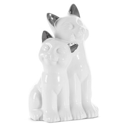 Eurofirany Figurka dekoracyjna Cat 1 14x12x22 Koty biała