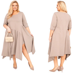 Fango sukienka damska bawełniana Plus Size asymetryczna
