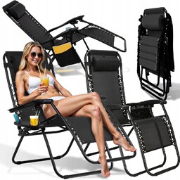2x Leżak fotel ogrodowy plażowy rozkładany regulowany zero
