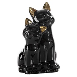 Eurofirany Figurka dekoracyjna Cat 2 14x12x22 Koty czarna