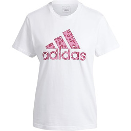 adidas Kobiety Animal Print Graphic Tee, white, XS