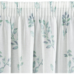 Zasłona z nadrukiem w zielone gałązki ZUF-01