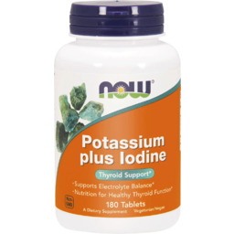 Now Foods Potassium Plus Iodine - 180 Tabletek