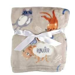 Babymatex Kocyk dziecięcy 75x100 Ricco beżowy kolorowy kotki