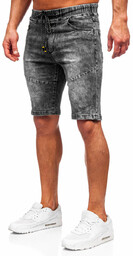 Czarne krótkie spodenki jeansowe męskie Denley TF174