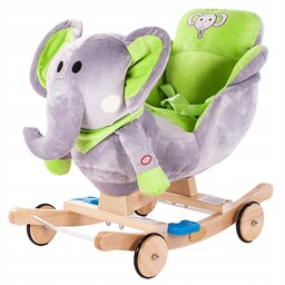 Bujak pluszowy słoń na biegunach 2w1 jeździk