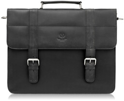 TORBA MĘSKA NA RAMIĘ SKÓRZANA AKTÓWKA VINTAGE CZARNA