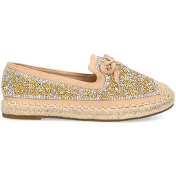 Błyszczące espadryle - SCAVIOLA L-49 BEŻOWO-ZŁOTE