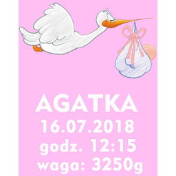 Metryczka dla dziewczynki - plakat Wymiar do wyboru: