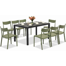 Komplet mebli ogrodowych King/Provence antracytowo-zielony dla 8 osób