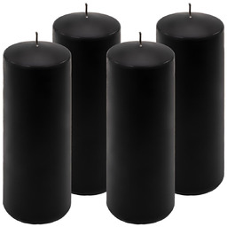 ŚWIECE STOŁOWE CZARNE 4 SZT 20x7,5 CM ŚWIECZKI