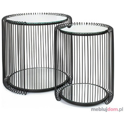 Zestaw stolików WIRE DOUBLE II KARE Czarny