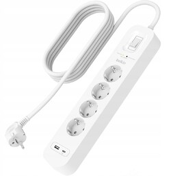Belkin Listwa antyprzepięciowa 525J, Usb-c Pd Usb-a 4x