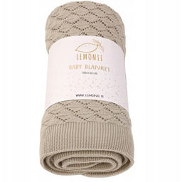 Ażurowy kocyk niemowlęcy 100% bawełna produkt Polski Lemoni