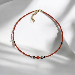Pakamera Choker jesienny : karneol, kwarc dymny, czarny