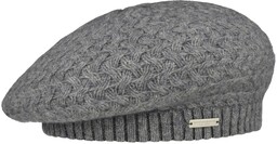 Beret z Dzianiny Yakina Merino by Seeberger, szary,