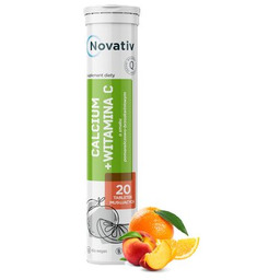 NOVATIV Wapń + Witamina C Calcium Pomarańczowo-brzoskwiniowy (20