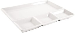 Talerz dzielony porcelanowy biały 26,5x20 cm